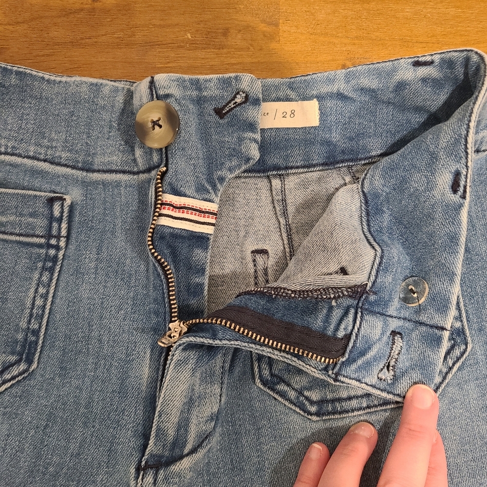 Pilcro And The Letterpress By Anthropologie Cropped Wide Leg Highrise Jeans 28 - Picture 8 of 10